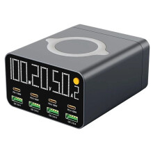 WLX-M1 120W 8 USB Charger Station with Wireless Charging QC3.0 PD3.0 Quick Charge for 14 13 EU Plug