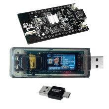 NMiner Miner 265kH/S+NerdMiner V2 308KH/S USB Chain Miner BTC Solo Lottery Miner Amperímetro USB-A Series Form Chain