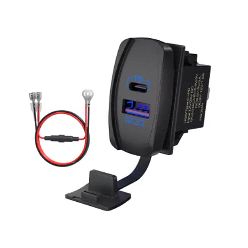 Usb Rocker 12V Waterproof Usb C & Qc 3.0 Dual Outlet Pd Charger Socket For Car Utv Rzr Rv Truck Marine 6032906973915