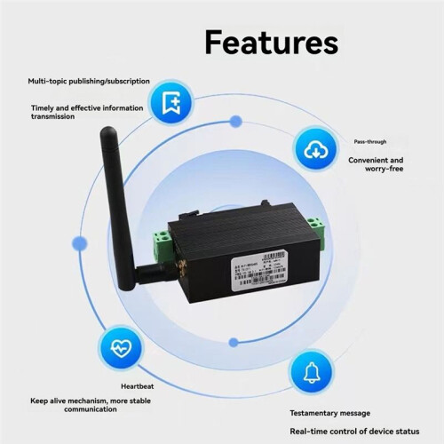 Modbus Wifi Serial Server Rs485 to Wifi Rail Type Wireless Network Communication Rtu Module Mqtt Gateway 1
