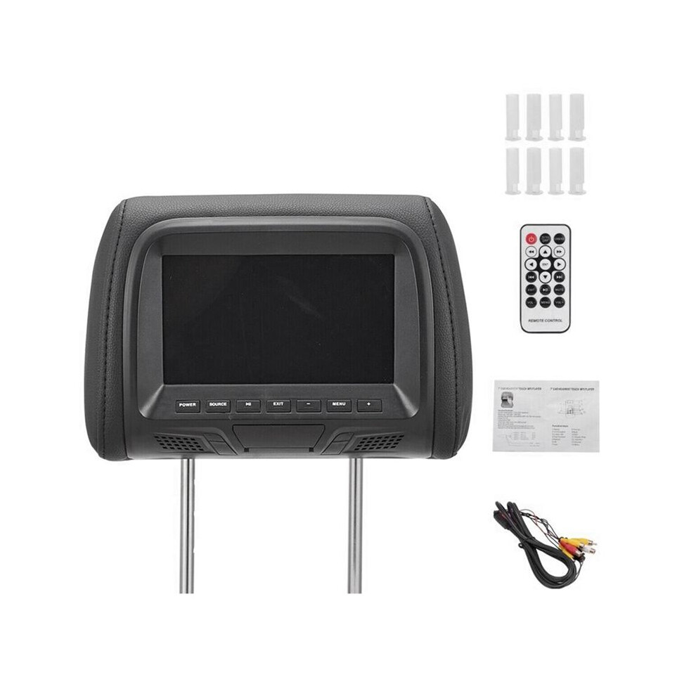 Universal 7Inches Car Headrest Monitor Screen Rear  Entertainment Multi-Media Player for AV USB  MP4 MP5 FM Black-image-OPC-PP8SWVR-NEW