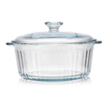 Cacerola Redonda de Vidrio para Horno con Tapa, Vidrio de Borosilicato, Cazuela de Vidrio para Horno, Recipiente de Vidrio Resistente Al Calor