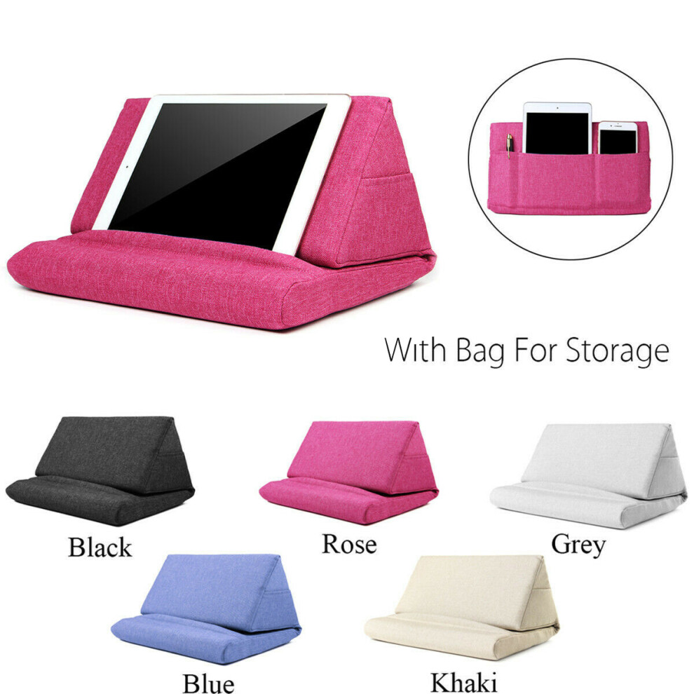 Portable Laptop Tablet Pouch Storage Foldable Tablet Pillow For Stand Holder Foam Lap Rest Cushion Home Office(Khaki) 6133381043244