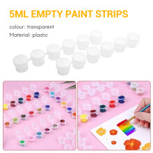 20 Strips 120 Pots 5Ml 6 Cups Empty Paint Pot Pod Strips Paint Strips Arts and Crafts Plastic Storage Containers