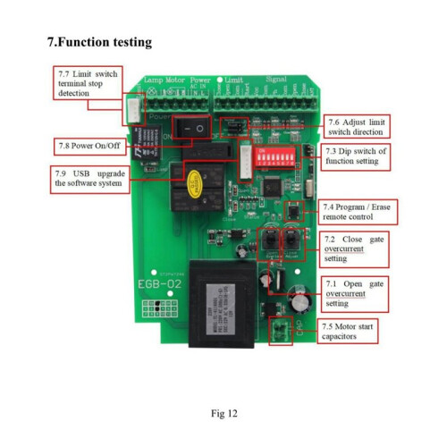 AC2200V Gate Motor Control Board +2xRemote Control for Automatic Sliding Gate Opener 1
