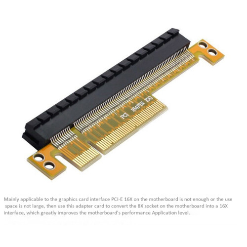 PCI-E Express 8X Bis 16X Extender Converter Riser-Kartenadapter Stecker auf Buchse 1