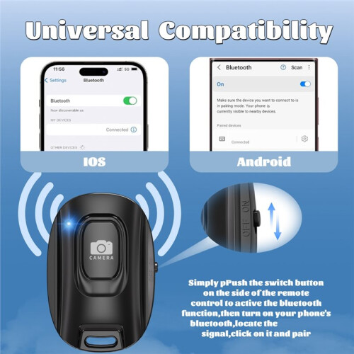 2PCS  Camera Remote Controller for Smartphones, Wireless Phone Remote Control,Selfie Button 1
