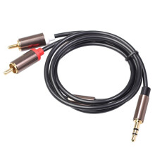 3,5 mm Naar RCA-Kabel (10FT), RCA-Audiokabel 24K Verguld Mannelijk Naar Mannelijk Stereo Aux-Snoer (/Rechts) Y-Splitteradapter