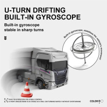 Car 1/43 RC Alloy Tractor Truck Engineering Trailer Truck with Light Gyroscope and Sound Tractor Truck Toys