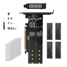 Nouvelle Carte Adaptateur PCIe Vers M2 PCIe X16 4 M2 NVME M Clé SSD Convertisseur M.2 PCI Express X16 Adaptateur Carte D'Extension VROC