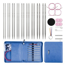 4.5 Inch Lace Interchangeable Circular Knitting Needle Set, Sizes US 1, 1.5, 2, 2.5, 4, 5, 6, 7 Interchangeable
