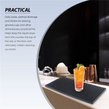 3 Pack Black Bar Mat Spill Mat Glass Drying Mat Cocktail Mixing Service Mat for Counter Top(12inch(L) x 6inch(W))