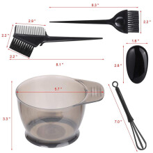 5 Pcs Professional Hair Dyeing Tool, Suitable for Salon and Home Hair Dyeing Brush Comb, Coloring Bowl, Dye Mixer Black