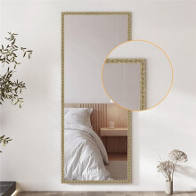 0.8Inch X 16.4FT Champagne Gold Crown Molding Trim - Peel and Stick 3D Floral Wall Trim for Mirror Frames, Furniture