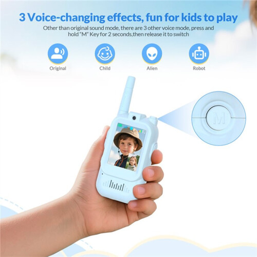 Walkie-Talkie Infantil com Tela HD de 2 Polegadas, Recarregável Via USB-C, com Chamada HD em um Clique, Ideal para Presentear Crianças. 2