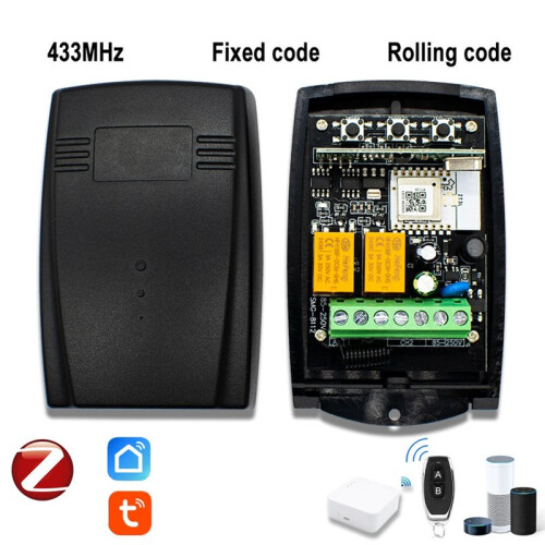 Tuya ZIGBEE 220V 85-250V Universele Garagedeuropener 2CH 433 Ontvanger Vaste Rolling Code Controller Werkt 1