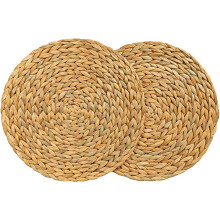 2-Pack Rund Vattenhyacint Bordstablett, KvalitetsväVd FläTad BordsunderläGg, 38 Cm