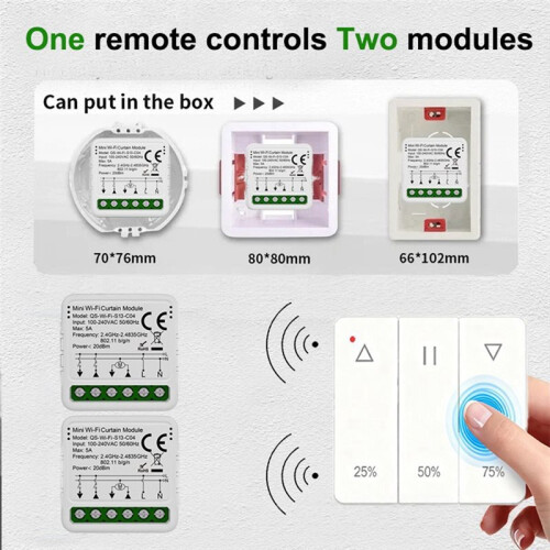 WIFi Curtain  Module with Remote Control Roller Blinds Shutter Motor  Control Voice  WIFi Curtain Module 2