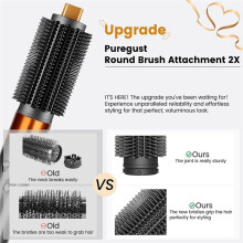 Round Brush & 40MM Long Hair Barrels Attachment for  Airwrap HS01 HS05 HS8 for Straight Wavy Curly B