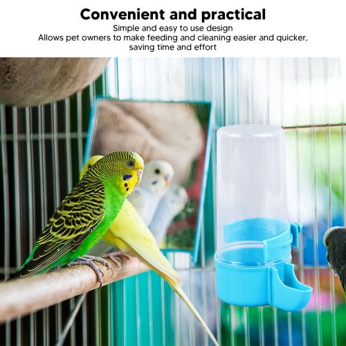 Automatic Bird Water Feeder 100ml Clear Plastic Parrot Parakeet Cockatiel 2