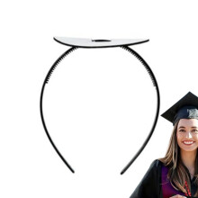 Graduation Hat Headband Insert, OneSize Elastic, AntiFall, Black, Compatible Graduation Cap