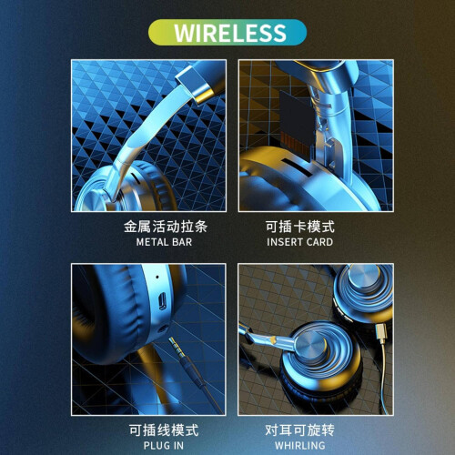 VJ083 Headset Metal Wireless Bluetooth PC Gaming Headset For Computer 2