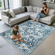 (120x170cm (4ft x 5.6ft), Tranquil) Traditional Cashmere Rug Soft Woven Area Carpet Non Slip Living Room Bedroom Hall Floor Mat