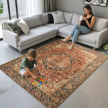 (120x170cm (4ft x 5.6ft), Majestic) Traditional Cashmere Rug Soft Woven Area Carpet Non Slip Living Room Bedroom Hall Floor Mat
