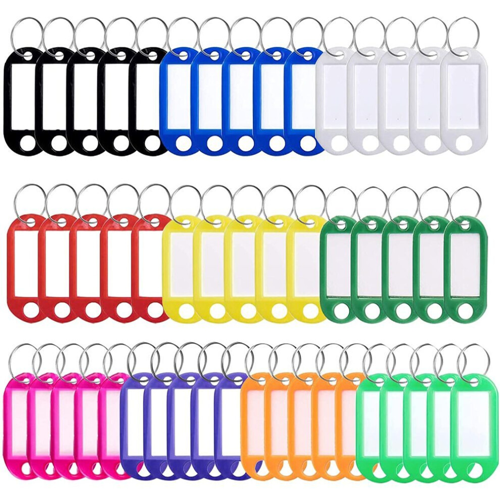 Reusable Key Chain Id Tags, Assorted Colors Bulk Key Labels With Split Key Ring For Everyday Carry, Easy Identification With Label Window Key Identifi 9074015532512