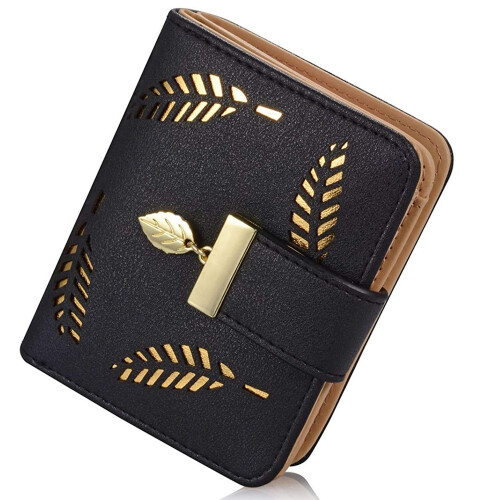 Women's Leaf Wallet, Bifold Credit Card Holder with Large Capacity, Leather Clutch for Versatile Functionality