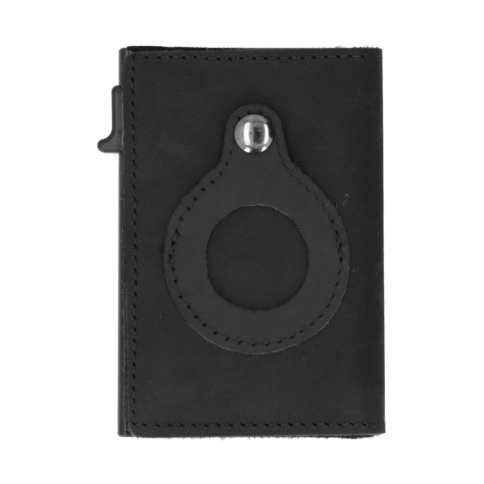 Top Leather Card Holder, Slim Minimalist Airtag Compatible Wallet For Men's Everyday Carry, Rfid Blocking Wallet With Pop-Up Case, Portable Grain 9009791948691
