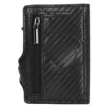 Ultra Thin RFID Blocking Wallet For Men Smart Airtag Compatible Pop Up Credit Card Holder Minimalist Leather Design With Gift Packaging