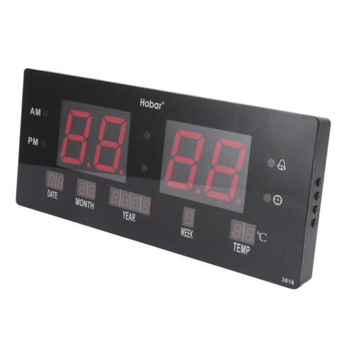 Digital Wall Clock with Big LED Display Countdown Timer Adjustable Height Auto DST Modern Night Light Auto Brightness for Diverse Environments 1