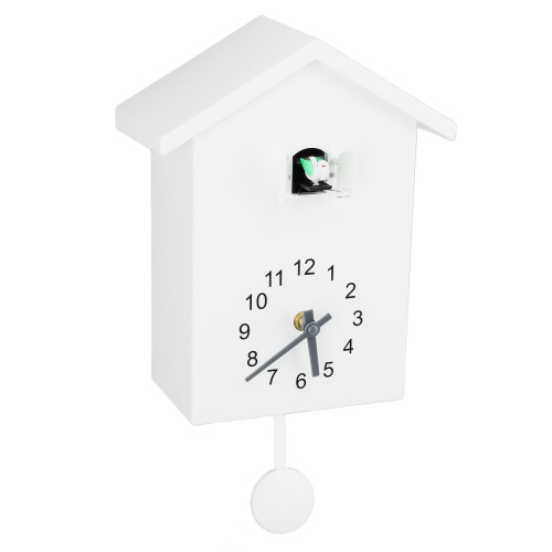 Modern Cuckoo Clock Wall Mounted, Charming Cuckoo Call Adjustable Volume Control Battery Powered Quiet Operation Minimalist Design High Quality