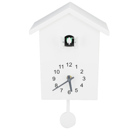 Modern Cuckoo Clock Wall Mounted, Charming Cuckoo Call Adjustable Volume Control Battery Powered Quiet Operation Minimalist Design High Quality 2