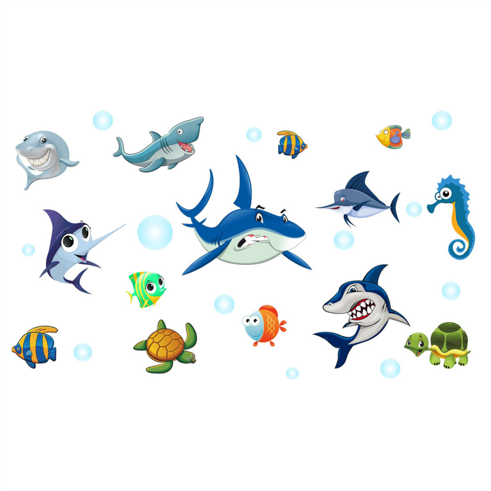 Repositionable Decals For Decorative And Versatile Spaces, Removable Wall Sticker Adorn Smooth Surfaces With Cute Ocean Creatures, Easy-to-Apply