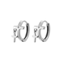 S925 Cross Tassel Ear Cuff, Minimalist Men's Earrings Unisex Design