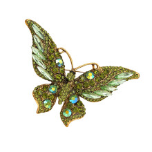 Stylish Enamel Butterfly Accessory Rhinestones-Green