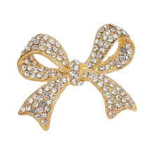 Bowknot Brooch Pin Alloy Texture Perfect-Diamond inlaid gold