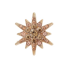 Shimmering Hexagram Metal Brooch Stylish-Golden light coffee