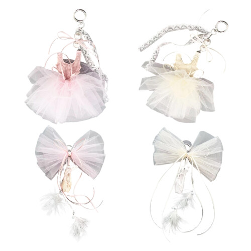Lightweight Ballet Inspired Key Ring With Lace-White shoe 1