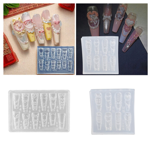 Reusable Soft Silicone Nail Template For Handmade-Style 2 2