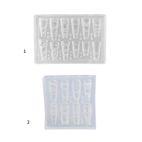 Reusable Soft Silicone Nail Template For Handmade-Style 2 1