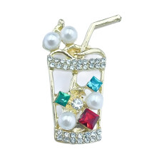 Exquisite Juice Brooch for Men Women Beverage Cup Lapel Pin