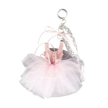 Lightweight Ballet Inspired Key Ring With Lace-Pink skirt
