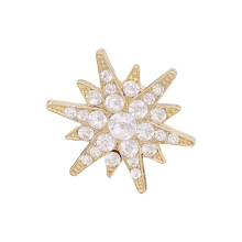 Unisex Geometric Star Brooch Premium Alloy-Golden white diamond