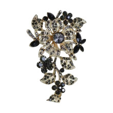 Modieuze bloemen pin steentjes decoratie vintage stijlen-Grijs