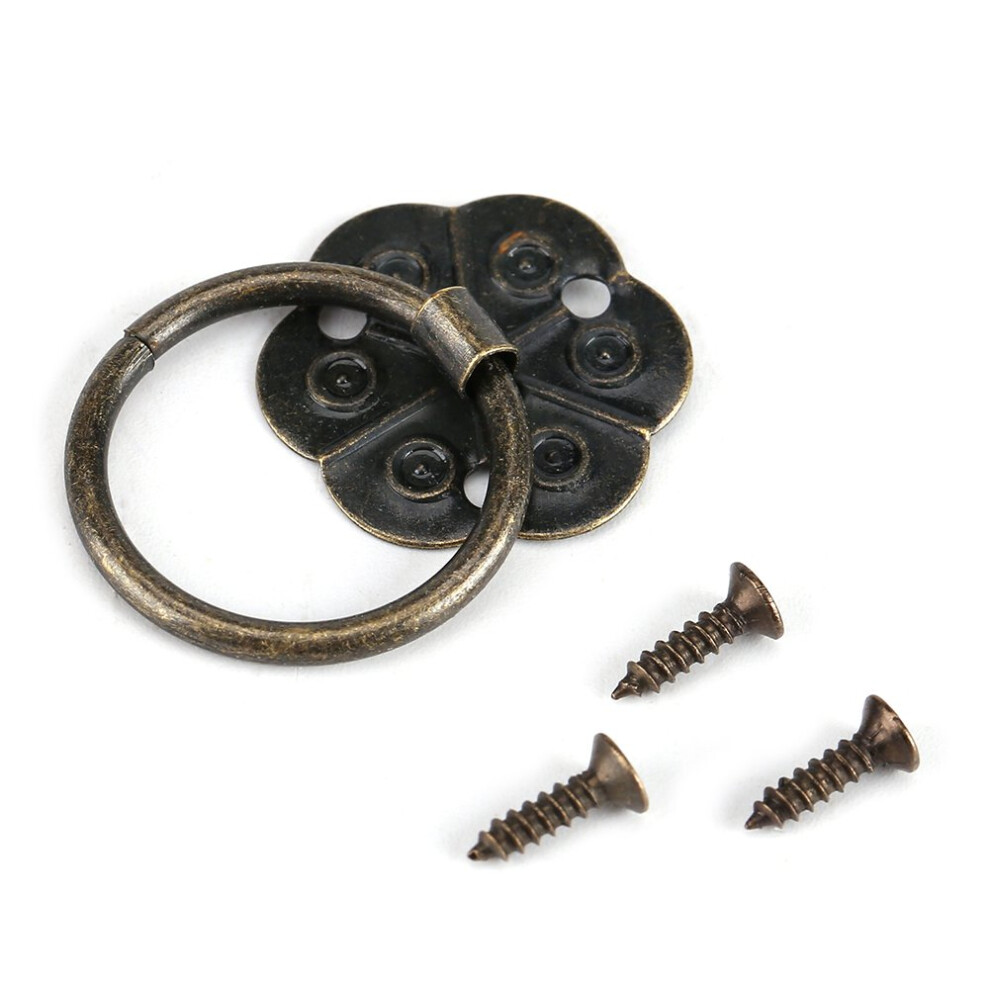 20Pcs Vintage Drawer Handle Bronze Circle Pull Knobs Antique Brass Finish For Cabinet Desk Door 2Cm 9347817954036