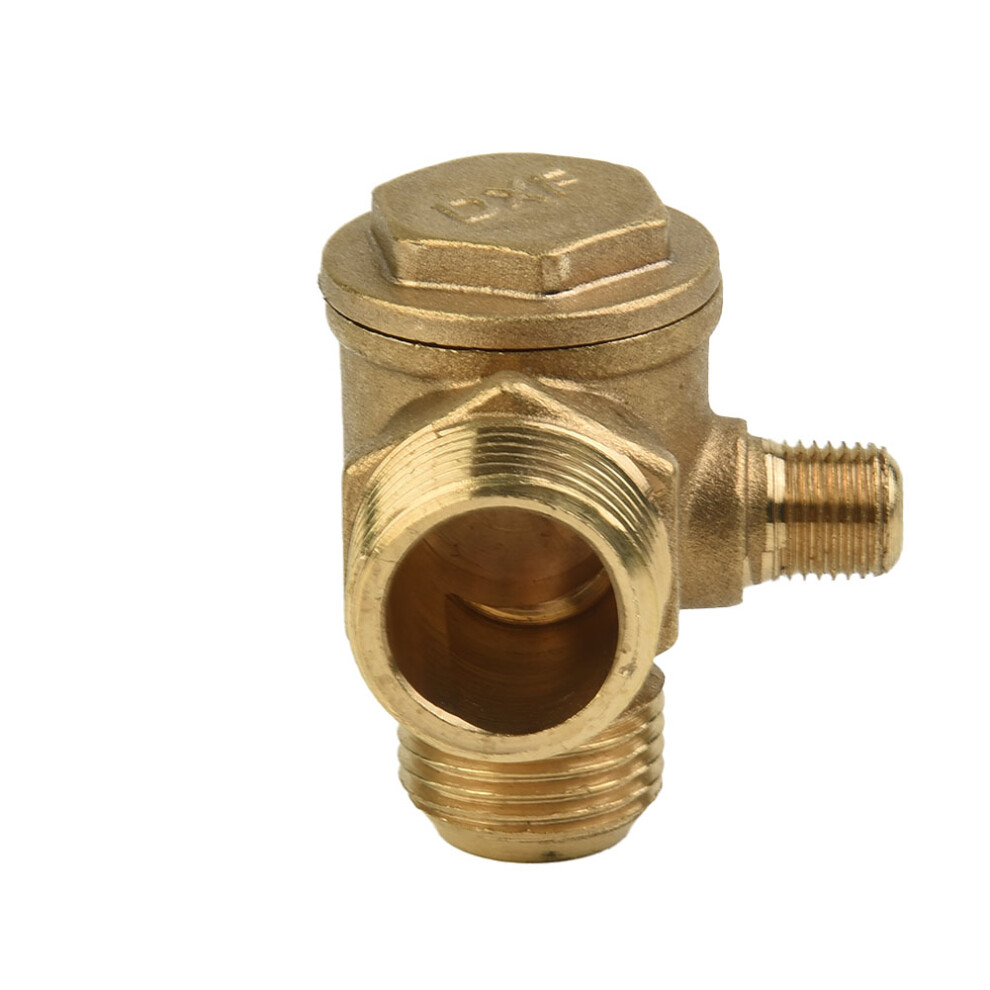 Air Compressor 3Port Brass Check Valve, Male Threaded Connector, Excellent Replacement For Old Valve, Easy Installation 6935161526912