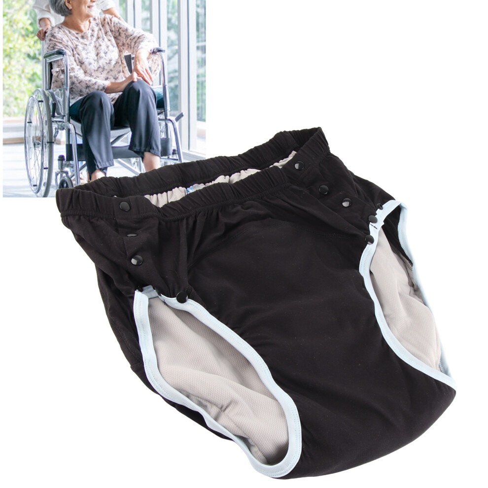 Black Xxl Washable Adult Diaper Leakproof Pure Cotton Incontinence Cloth